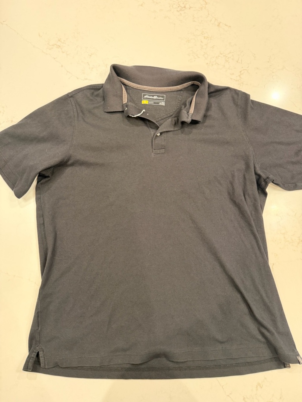 Eddie Bauer Men’s XL Gray Travel Polo Shirt Short Sleeve Stretch Performance